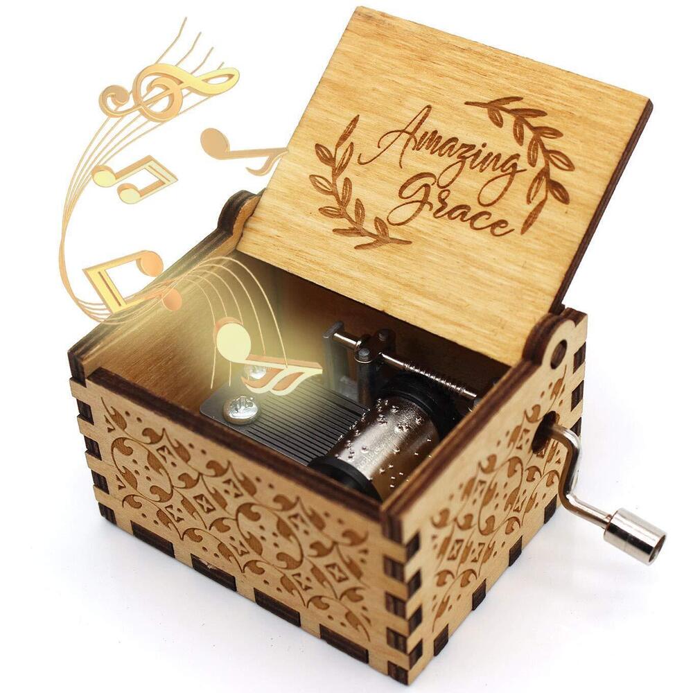 2407 Wooden Music Box -Amazing Grace Box, Baptism Gifts, Faith Gifts